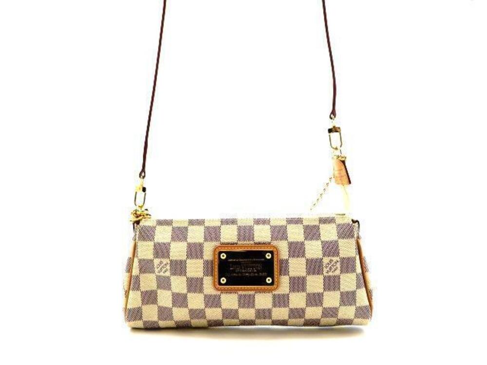 LOUIS VUITTON Eva Shoulder Bag Damier Azur White